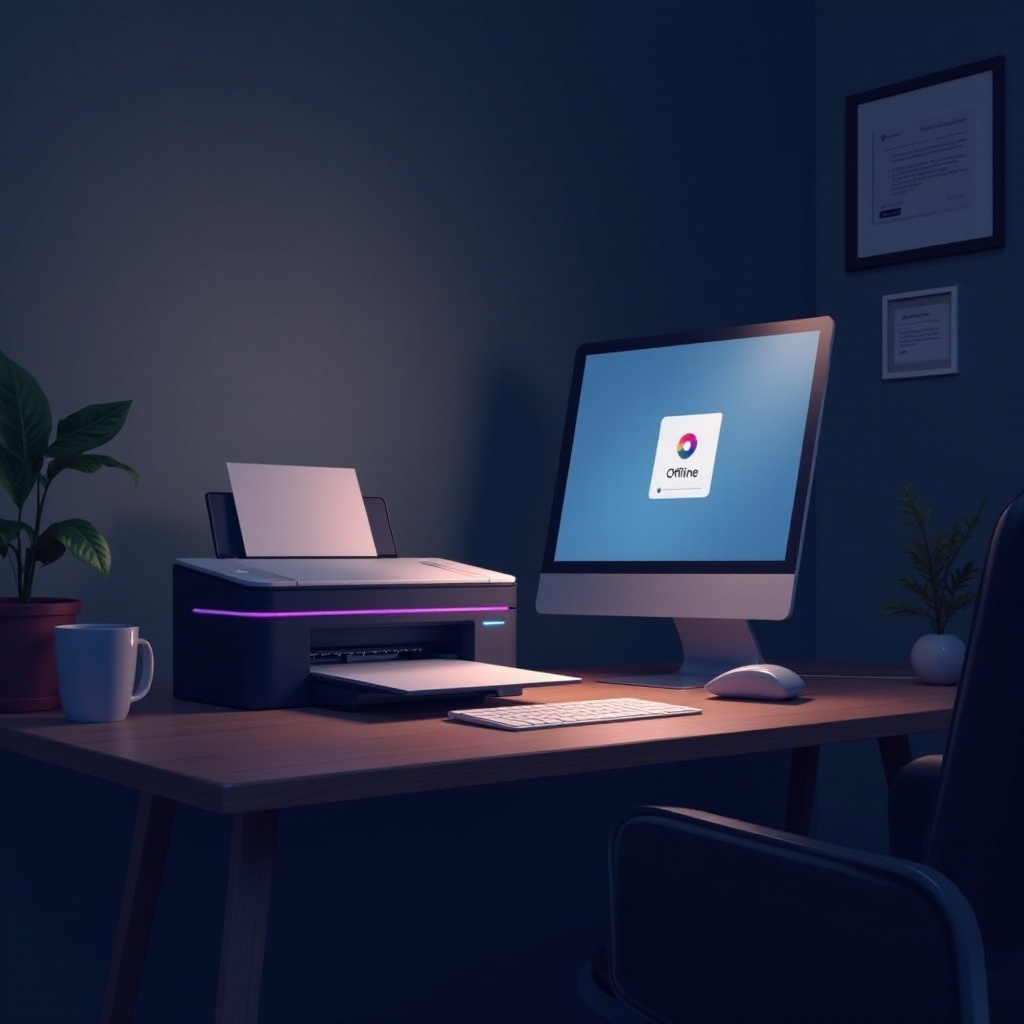 printer menyala tetapi mengatakan offline
