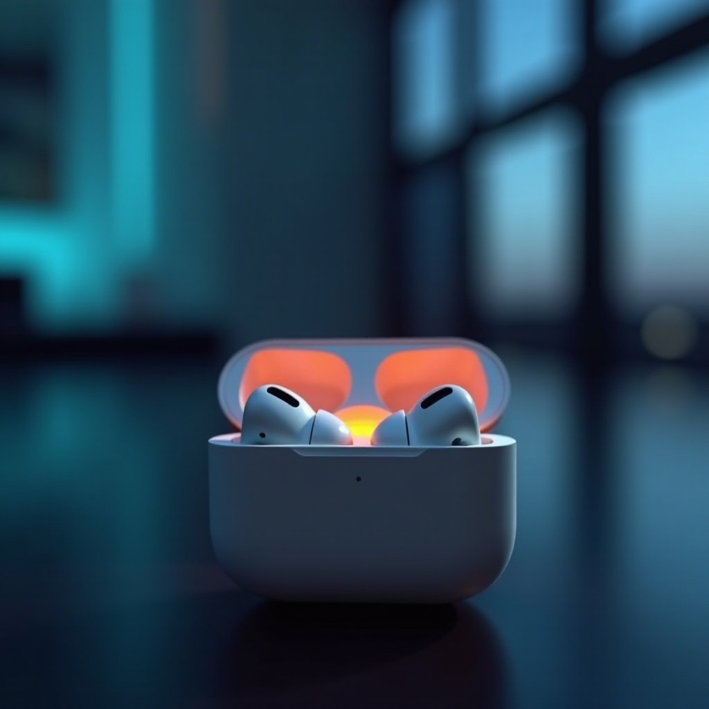 airpod knippert oranje