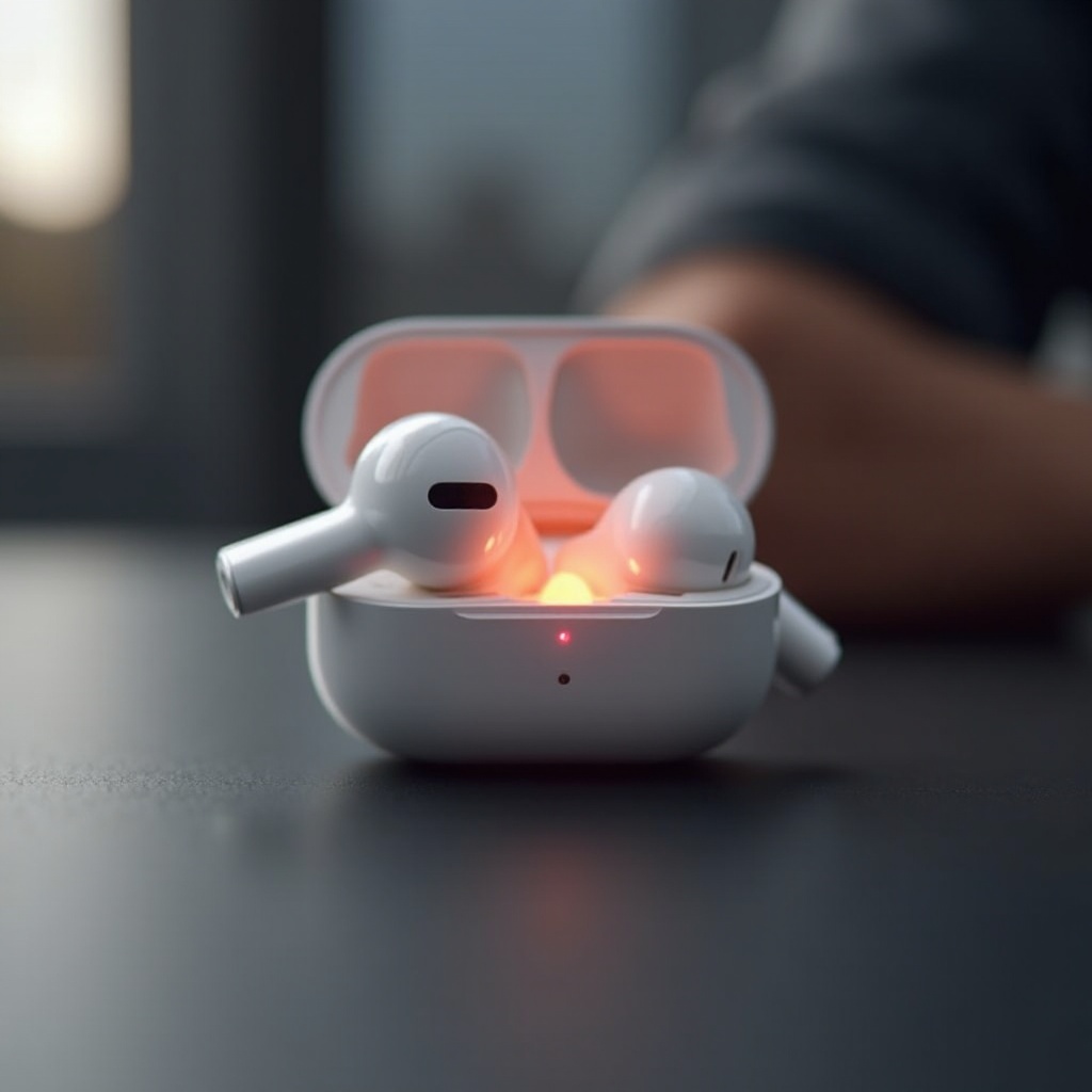 airpod miga na pomarańczowo