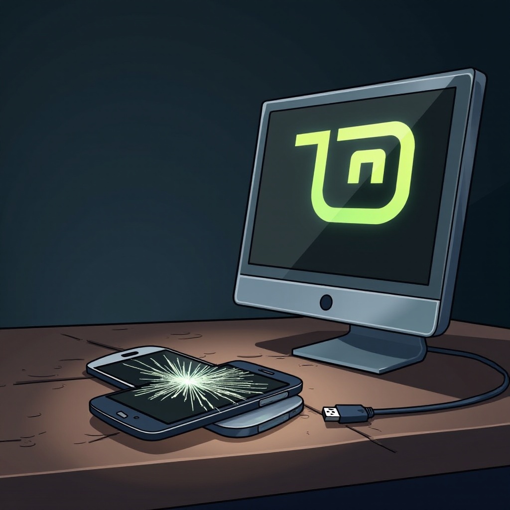 壊れたAndroidスマートフォンからLinux Mintコンピュータを使用して画面ミラーリング